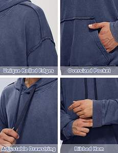 Sudadera con capucha lavada con ácido Vintage personalizada para hombre, ropa de calle de moda de gran tamaño, sudaderas con capucha, ropa a granel, proveedor de fábrica - Product Image 6