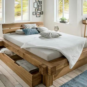 Lit King Size en Bois Massif Moderne Européen Confortable avec Cadre Élégant et Rangement Origine Turquie Emballage Postal Inclus - Product Image 3