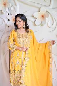 Vêtements de soirée style pakistanais Salwar Kameez pour femmes Design traditionnel Pelouse Shalwar Kameez - Product Image 6