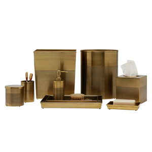 Juego de baño de metal marrón moderno con diseño tallado Accesorios saludables de 4 piezas Precios más baratos - Product Image 6