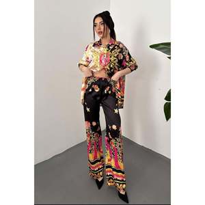 Yellow Shirt And Patterned <b>Trousers</b> Set - Yellow - Product Image 2