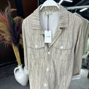 Camisa informal de lino satinado de manga larga para hombre, ropa de playa de verano con botones, Vestido ligero y transpirable para la temporada de primavera - Product Image 1