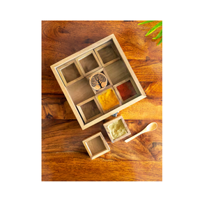 Caja de especias de madera de diseño de lujo Diseñador Artesanía de madera Herramientas de hierbas y especias marrones con pulido brillante hecho a mano - Product Image 3