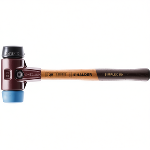 Marteau à tête souple SIMPLEX, longueur 350 mm, diamètre de la tête 50 mm, blanc/bois moyen-dur, TPE souple bleu/caoutchouc, marteau de percussion - Product Image 3