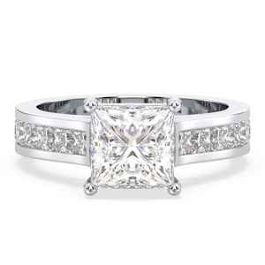 Anillo de compromiso de diamante de moissanita VVS de corte princesa de alta calidad, joyería clásica de moda para fiesta de boda o aniversario - Product Image 4