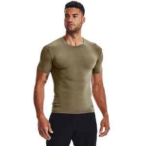 T-shirt de compression pour homme en sublimation, spandex/polyester, antibactérien, col rond, manches courtes, design personnalisable, haute qualité - Product Image 4