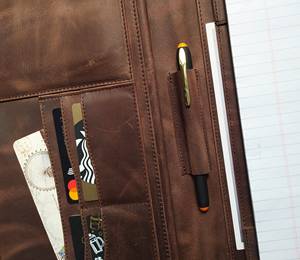 Estuche para cuaderno Almacenamiento Cremallera Organizador de cuero Logotipo personalizado Portafolio LAP-0012 - Product Image 6