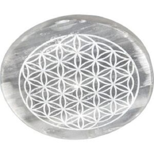 แผ่นหินพาเลทที่แกะสลักด้วยสัญลักษณ์,แผ่นชาเลไนต์ที่ชาร์จ Chakselenite แบบแกะสลัก - Product Image 6