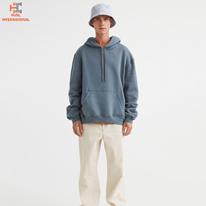 High Street Sweat à capuche en polaire éponge pour hommes, respirant, uni, grande taille, option 100% coton, fourniture en gros - Product Image 2