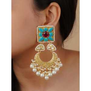 Conjunto de Collar de Novia Chapado en Oro Multicolor TJ-S114FP Thappa Jadau Kundan Joyería Fina de 24K para Regalos - Product Image 3