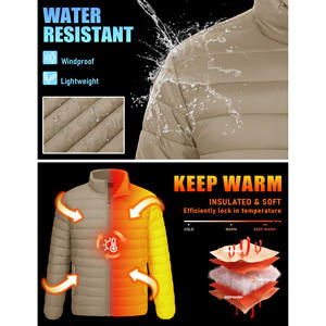 Veste matelassée d'hiver décontractée pour homme, grande taille, fermeture éclair, respirante, personnalisable, veste matelassée brillante pour homme - Product Image 2