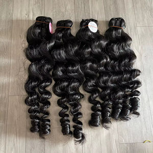 Offre spéciale 100% cambodgien vietnamien cheveux humains armure faisceaux de haute qualité doux cheveux bruts vague naturelle courte lâche vague profonde cheveux - Product Image 1