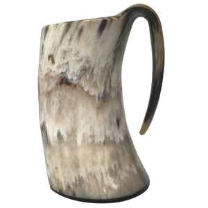 Taza de café y cerveza de cuerno para beber tallada vikinga natural hecha a mano personalizada para restaurantes de hoteles en casa de la India. - Product Image 2