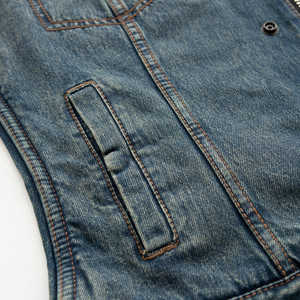 Gilet en jean bleu LEXI pour femmes - Product Image 3