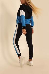 Meilleures ventes Survêtement Colorblock à séchage rapide pour femmes Sports Active Wear avec hauts courts Survêtements - Product Image 4