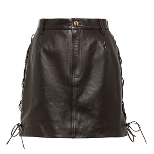 Falda de Cuero PU Genuino para Mujer, Diseño Personalizado, Estilo Hip Hop, para Fiestas, Superventas - Product Image 3