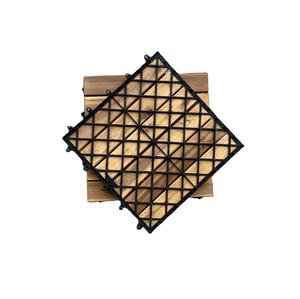 Dalles de terrasse autobloquantes antidérapantes en bois d'acacia vietnamien - Revêtement de sol extérieur imperméable au design contemporain avec finition huilée - Product Image 5