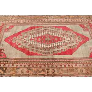 Turkish Vintage Area Rug 4.8x8.3 ft, <b>Red</b> <b>Wool</b> Rug - Product Image 4
