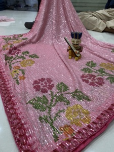 เสื้อสเวตเตอร์ถักผ้าไหมปักเลื่อมหนักทั้งตัวเสื้อส่าหรีระบายอากาศได้ดีเป็นมิตรกับสิ่งแวดล้อมสำหรับทุกโอกาส - Product Image 5