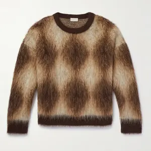 Sweat-shirt pour hommes personnalisé de haute qualité sweat à capuche surdimensionné en polaire épaisse avec épaule tombante tricoté à la main pull vierge uni respirant - Product Image 3