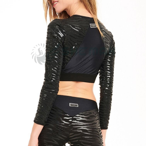 Leggings imprimés taille adulte conçus pour les performances de salle de bal de pole dance avec un matériau antidérapant et des motifs élégants - Product Image 5