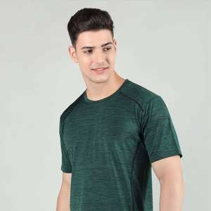 Camiseta de manga corta con logotipo personalizado para gimnasio atlético, camiseta ecológica de poliéster Spandex para hombre, perfecta para uso en verano - Product Image 3