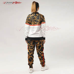 Breathable Women Tracksuit With Full Sublimation Graphics For <b>Workout</b> Use Zipper <b>Jacket</b> Women Sublimation Tracksuit - Product Image 3