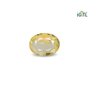 Saphir Jaune Naturel (Pukhraj) 3,16 Carats, Taille Émeraude Facettée, Pierre Libre, Matériau de Gemme Rouge - Product Image 1