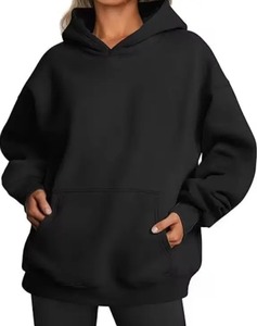 Venta al por mayor sudaderas de lana de gran tamaño para las mujeres sudaderas con capucha de punto sólido con bordado 3D cuello con capucha para la temporada de invierno - Product Image 3