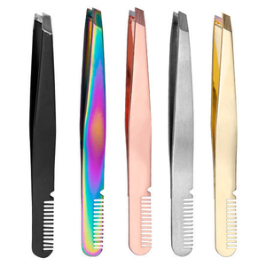 Épilation professionnelle personnalisée des sourcils pince à épiler fini fantaisie enduit facile à saisir 4 pièces pince à sourcils - Product Image 3