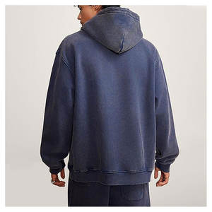 Envío rápido Fabricante OEM Venta al por mayor Sudaderas con capucha de talla grande Recortada Peso pesado 420 GSM Bordado desgastado Lavado ácido Sudadera con capucha - Product Image 5