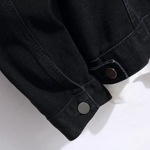 Veste en jean unie délavée pour homme, style vintage taille haute, col rabattu, coupe slim, style hip-hop, vêtement d'extérieur, vente en gros, hiver - Product Image 5