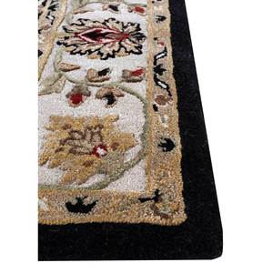 Tapis Kasbah gris et noir en laine et viscose tufté à la main, motif floral, pour salon, chambre, 4m rectangulaire, épaisseur 10mm - Top-1514 - Product Image 4