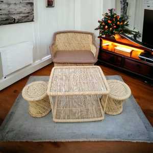 Conjunto de sofá de caña de bambú para jardín, sala de estar, balcón, respetuoso con el medio ambiente, moderno, hecho a mano - Product Image 3