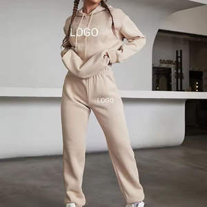 Conjuntos Deportivos de Invierno de Alta Calidad para Mujer, Top Corto Holgado con Bolsillo, Sudadera con Capucha de Manga Larga y Pantalones Deportivos - Product Image 4