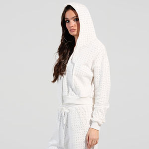 Conjunto Deportivo de Sudadera con Capucha y Pantalones Deportivos para Mujer, Lavado Ácido, Felpa Suave y Cálida, Ropa Deportiva Cómoda para Invierno, Gimnasio, Entrenamiento, Correr, Uso Diario - Product Image 3