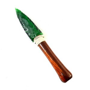 Hermosa Daga de Obsidiana Verde Pulida Hecha a Mano, Cuchillo Artesanal con Piedras Preciosas, Regalo Wiccano Premium, Elimina la Negatividad, Amuleto 8 - Product Image 4