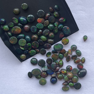 4mm 6mm 8mm Naturel Noir Opale Éthiopienne Pierre Lisse Ovale Ronde Poires Cabochon Pierres Précieuses Lâches Coussin Semi Précieux Opales de Feu - Product Image 4
