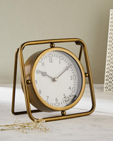 Ak Laiton Mignon Mini Réveil en Métal Élégant Réveil de Table Fort pour Chevet Moderne Petite Horloge de Bureau Électronique pour la Maison et le Bureau