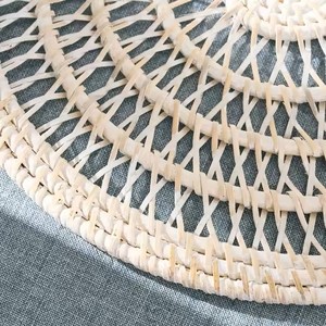 Napperon exquis en rotin naturel écologique pour mariage napperons tissés ronds pour la plaque de chargeur en osier de fête fabriquée au Vietnam - Product Image 2