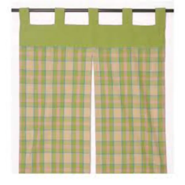 Fancy Plaids Design Polyester Linen Look Lead Weighted Sheer Curtain Fabric For Window Decoration