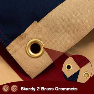 Bandera Vintage de Betsy Ross de 1776, 3x5 pies, 100% algodón, estrellas bordadas, teñida con té, americana, para exteriores, resistente, 13 estrellas, poliéster - Product Image 3