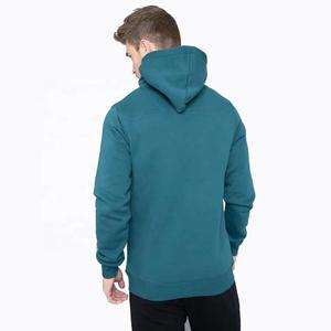 Sweat à capuche pour homme avec cordon de serrage Pull en coton éponge français de couleur unie Poches latérales ODM Tissu tricoté pour l'hiver - Product Image 2