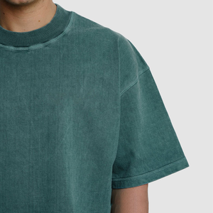 Surdimensionné 300 GSM hauts hommes décontracté lourd 100% coton coupe ample t-shirts hommes goutte épaule Vintage lavage t-shirts hommes - Product Image 4