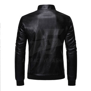 เสื้อแจ็คเก็ตหนังผู้ชายสุดหรู พร้อมลายเย็บที่ทนทาน สำหรับแฟชั่นเสื้อแจ็คเก็ตฤดูหนาว สวมใส่สบายๆ - Product Image 2
