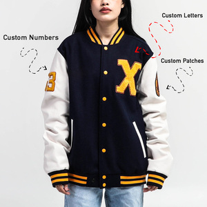 Veste universitaire élégante avec impression de logo personnalisé broderie personnalisée style collège OEM approvisionnement direct du fabricant en usine - Product Image 4