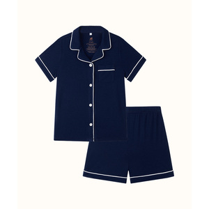 Conjuntos de Pijamas Clásicos de Bambú para Niñas Grandes, Ropa de Dormir de Verano Tejida, Cintura Elástica con Cordón, Estampado Personalizado, ODM, Sostenible - Product Image 1