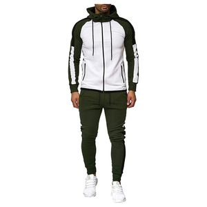 Conjunto de chándal con cremallera completa para hombre, chaqueta atlética y pantalones de chándal, gimnasio, correr, entrenamiento, trotar, ropa deportiva transpirable que absorbe la humedad - Product Image 4