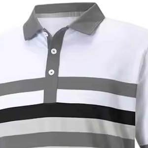 Camiseta de polo Premium para hombre, camisetas de golf personalizadas, logotipos bordados de algodón 100% de talla grande XL, patrón sólido - Product Image 6