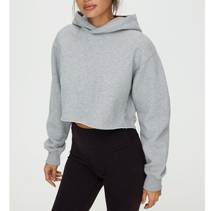 Embroidery Logo Manufacturer Women Long Sleeve <b>Sweater</b> Cropped Hoodie - Product Image 4